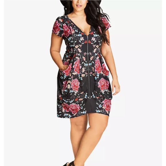 City Chic Dresses & Skirts - City Chic floral print tunic dress